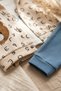 Bibo Teddy Bear Embroidered Letter-Printed Hooded Cardigan and Blue Pants 3-Piece Cotton Baby Set - 5