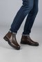 Men's Genuine Leather Fur-Lined Zip-Up Boots with Elastic Band