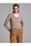Taupe color Slim Fit Basic Sweater 50331290-VR052