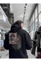 Black Hooded Sweatshirt with Back Print SW-5242 - 3