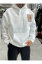White Camel Patch Hooded Sweatshirt SW-5254 - 4