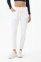 Women's White Italian-Style Drawstring Waist Lace-Up Stretch Fabric Straight-Leg Pants, Sizes 38–44 - 5