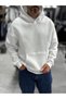 White Basic Oversized Hooded Sweatshirt PM-101 - 3