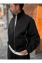 Black Piped Sweatshirt with Zipper RES-5007 - 5