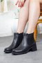 Women's Genuine Leather Zippered Extra Soft Black Boots - 2