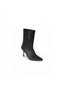 Women's Black Stone-Embellished Pointed Toe Boots, 22 cm, Ankle-Length, 9 cm Heel, Stiletto Heel, Back Zip-Up Boots, Fashion Boots - 2
