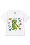 Space Dino Adventure – Cute Astronaut Dinosaur, Rockets, and Planets Kids' Cotton T-Shirt