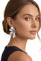 Women's Lacquer Coated Butterfly Wing Appearance Studded Model Earrings - 5