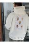 White Hooded Sweatshirt with Mono Patch SW-5212 - 3