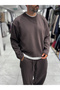 Coffee-Knit Basic Sweatshirt HM- - 2