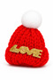 New Year's Red Mini Knitted Santa Hat with "Love" Lettering—New Year's Decoration (5 PIECES) - 5