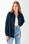 Women's Long-Sleeve Regular-Fit Jacquard Shirt, Navy Blue - 25Y 10039 - 3