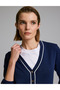 Navy Blue Slim Fit Basic Knit Cardigan 50333949-VR033 - 2