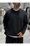 Black Knit Basic Sweatshirt HM- - 5