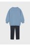 Girls' Unprinted Sweatshirt and Leggings Set, Navy Blue 4737 - 2