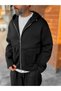 Black Front-Pocketed Zipper Sweatshirt RES-5028 - 6