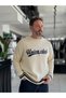 Beige Union Club Embroidered Knit Sweatshirt PM-018 - 5