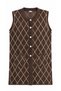 Crew Neck Tunic-Style Knit Soft Cardigan / Brown - 5