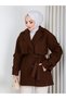 WOMEN'S PREMIUM-QUALITY BELTED OVERSIZED SHORT METLON COAT - 7