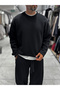 Black Knit Basic Sweatshirt HM- - 3