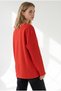 Women's Red Crew Neck Sweatshirt with Spanish Sleeves SWT-19000827 - 2