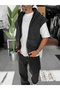 Black Sleeveless Zip-Up Washable Sweatshirt JJ-121 - 5