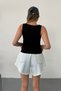 Women's Sleeveless Bodysuit with Crew Neck and Zip Detail, Black - 5057 - 5