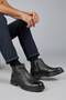 Men's Genuine Leather Fur-Lined Zip-Up Boots with Elastic Band - 4