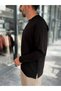 Black Oversized Sweatshirt with Crew Neck MRK-0595 - 4