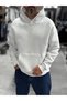 White Basic Oversized Hooded Sweatshirt PM-101 - 4