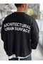Black Surface-Printed Oversized Knit Sweatshirt PM-019 - 6