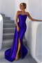 Women's slit long satin dress - 3