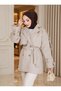 WOMEN'S PREMIUM-QUALITY BELTED OVERSIZED SHORT METLON COAT