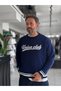 Navy Blue Union Club Embroidered Knit Sweatshirt PM-018