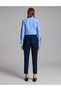 Navy Blue Carrot Fit Fabric Pants 50331138-VR033 - 5