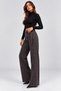 Denim Palazzo Pants with a Belted Waist and Front Detail