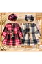Girls' Plaid Dress Set with Hat, With Tie-Detail, Long-Sleeved Winter Dress (HAT INCLUDED) - 2