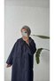 LONG COAT WITH HOOD - NAVY BLUE - 4