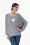 Women's Gray Italian-Patterned Sequin Knit Sweater, Sizes 40–46