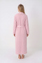 Women's Robe with Bow Detail, Lace Trim, and Buttoning for Maternity and Postpartum Use (2-Piece Set) - 2