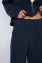 NAVY BLUE Soft-Textured PANTS WITH ELASTIC WAISTBAND AND POCKETS - 4