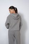 Soft-Textured Hooded and Zippered Cardigan, Gray - 7