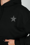 Women's Oversized Hooded Sweatshirt with Stone Embellishments and Star Print - 8