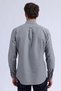 Gray Slim Fit Button Collar Cotton Long Sleeve Sports Shirt - 4