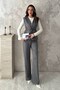 Gray Suede Vest and Pants Set