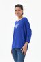 Women's Cobalt Italian-Patterned Sequin Knit Sweater, Sizes 40–46 - 2