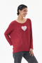 Women's Burgundy Italian-Patterned Sequin Knit Sweater, Sizes 40–46 - 3