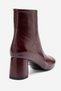 AUBERT Burgundy Wrinkled Patent Leather Women's Heeled Boots - 7