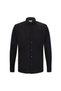 Black Comfort Fit 100% Cotton Button-Down Collar Long-Sleeve Casual Shirt