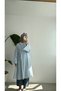 SIDE-TIE POPLIN KIMONO - BLUE - 7